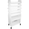 Trippnt Extra Wide Tall Slanted Suture Cart with Bulk Storage Area, 27inW x 17inD x 56inH, White 51939